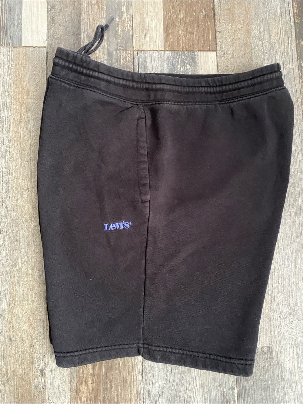 Levi's Black Athletic Shorts with Blue Logo